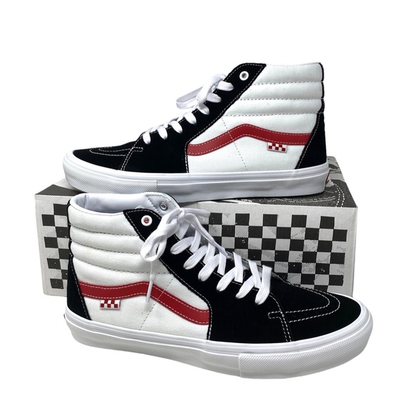 VANS Sk8-Hi Skate Shoes Men’s Size White Black Canvas Suede Sneakers VN0A5FCC458 - Picture 5 of 9
